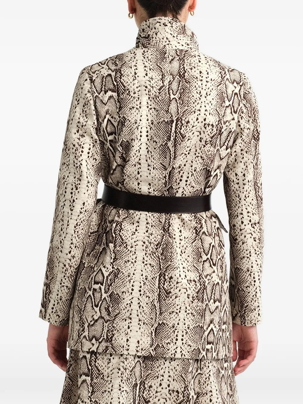 Cara Romeo blazer met slangenprint Beige