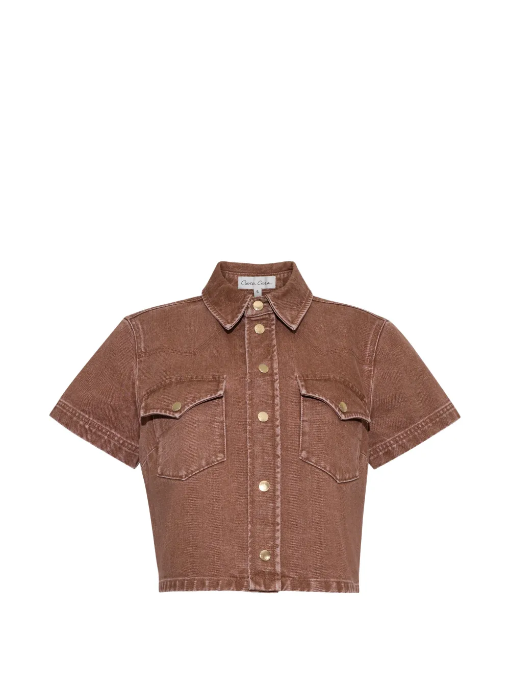 Cara Cara Paro cropped denim shirt - Braun