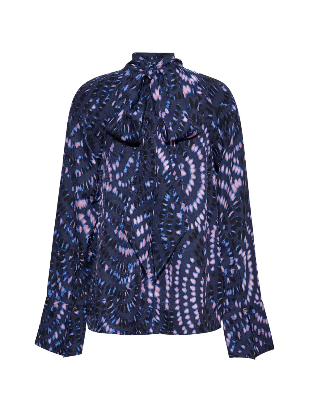 Cara Sundance blouse met strik en print Blauw