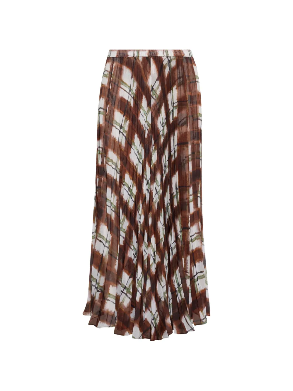Cara Cara Otta pleated plaid maxi skirt - Braun