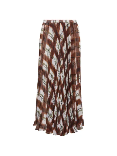 Cara Cara Otta pleated plaid maxi skirt
