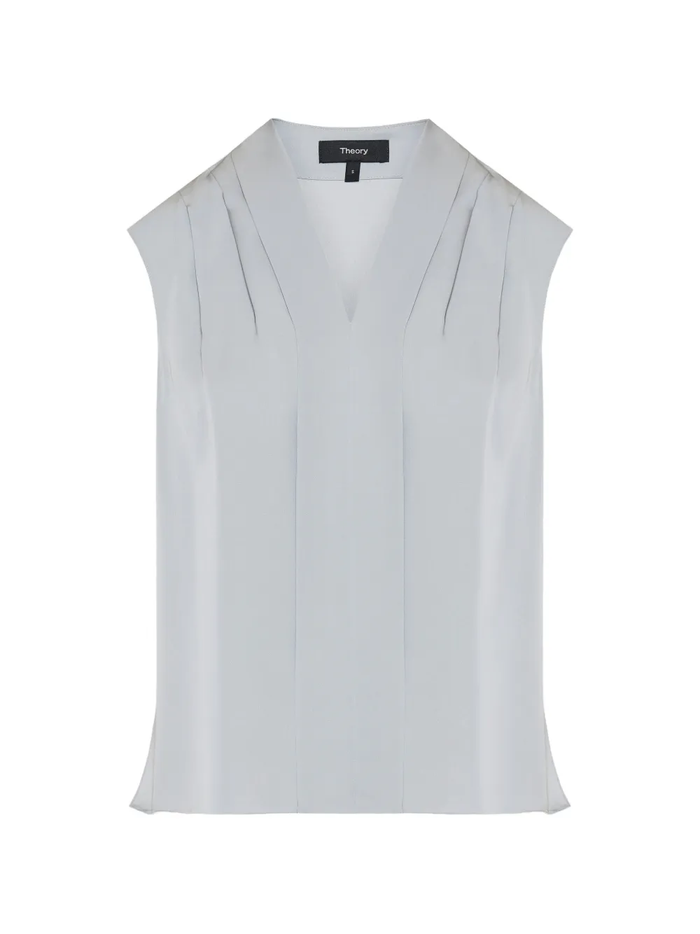 Theory pleated V-neck top - Grigio