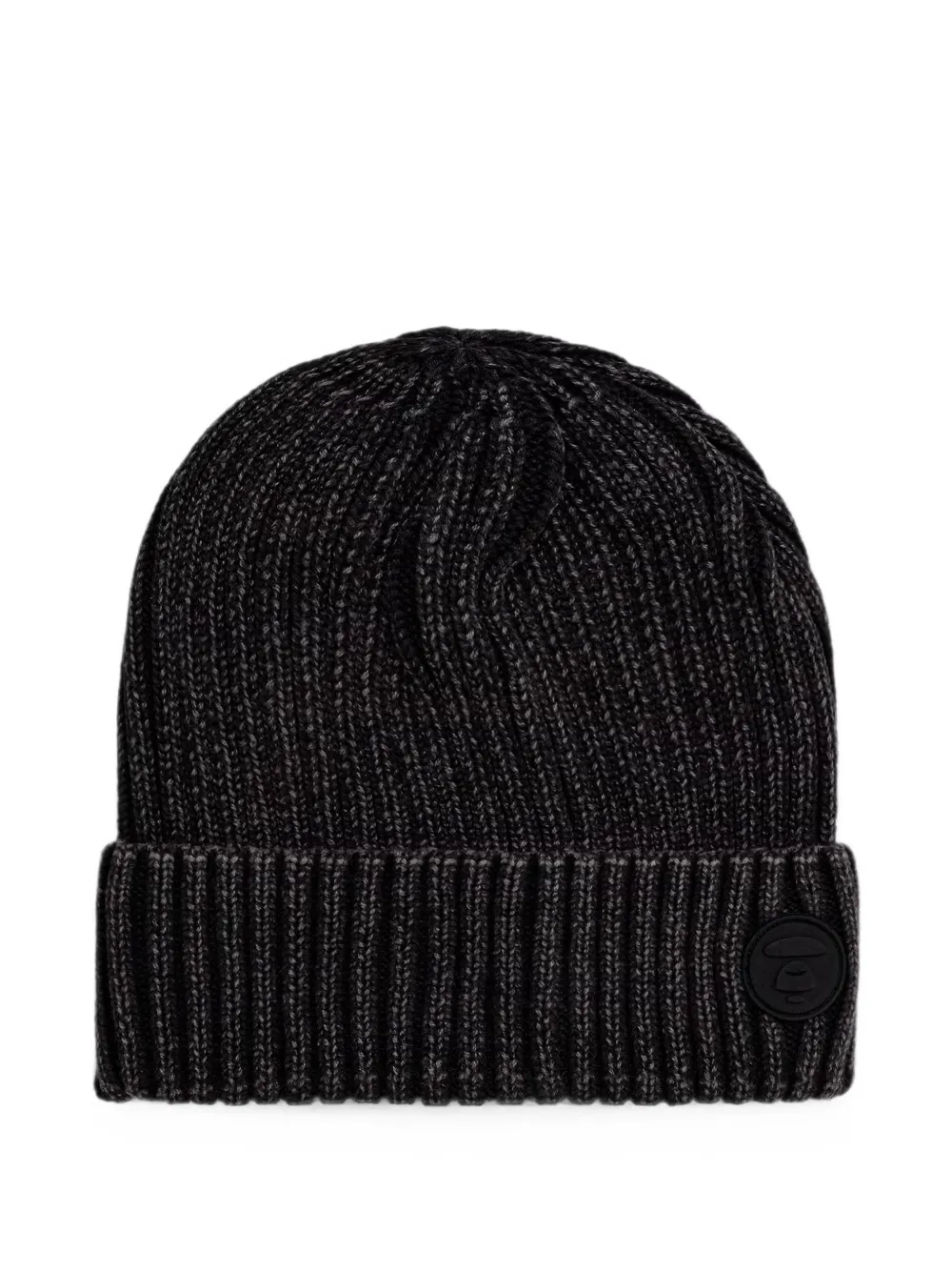 AAPE BY *A BATHING APE® logo-patch ribbed-knit beanie - Nero