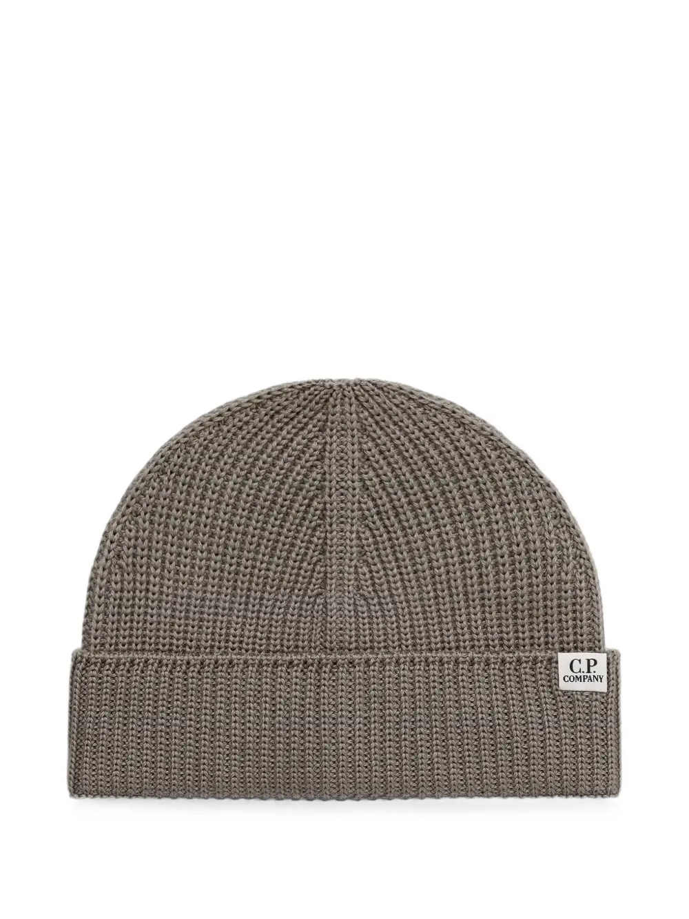 C.P. Company logo-patch ribbed beanie hat - Toni neutri