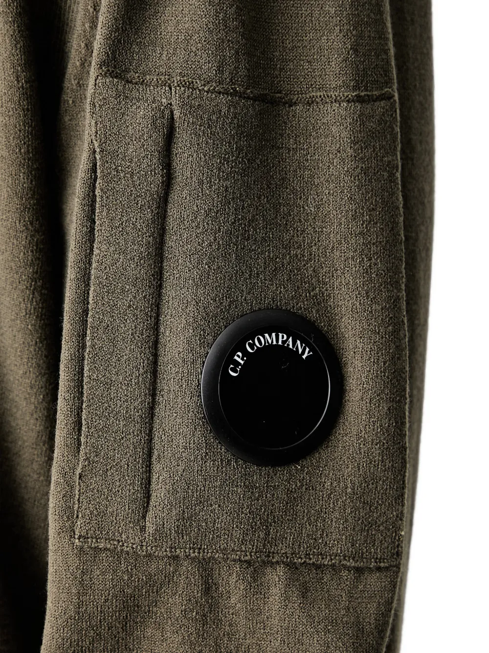 C.P. Company Trui met halve rits en Lens-detail Groen