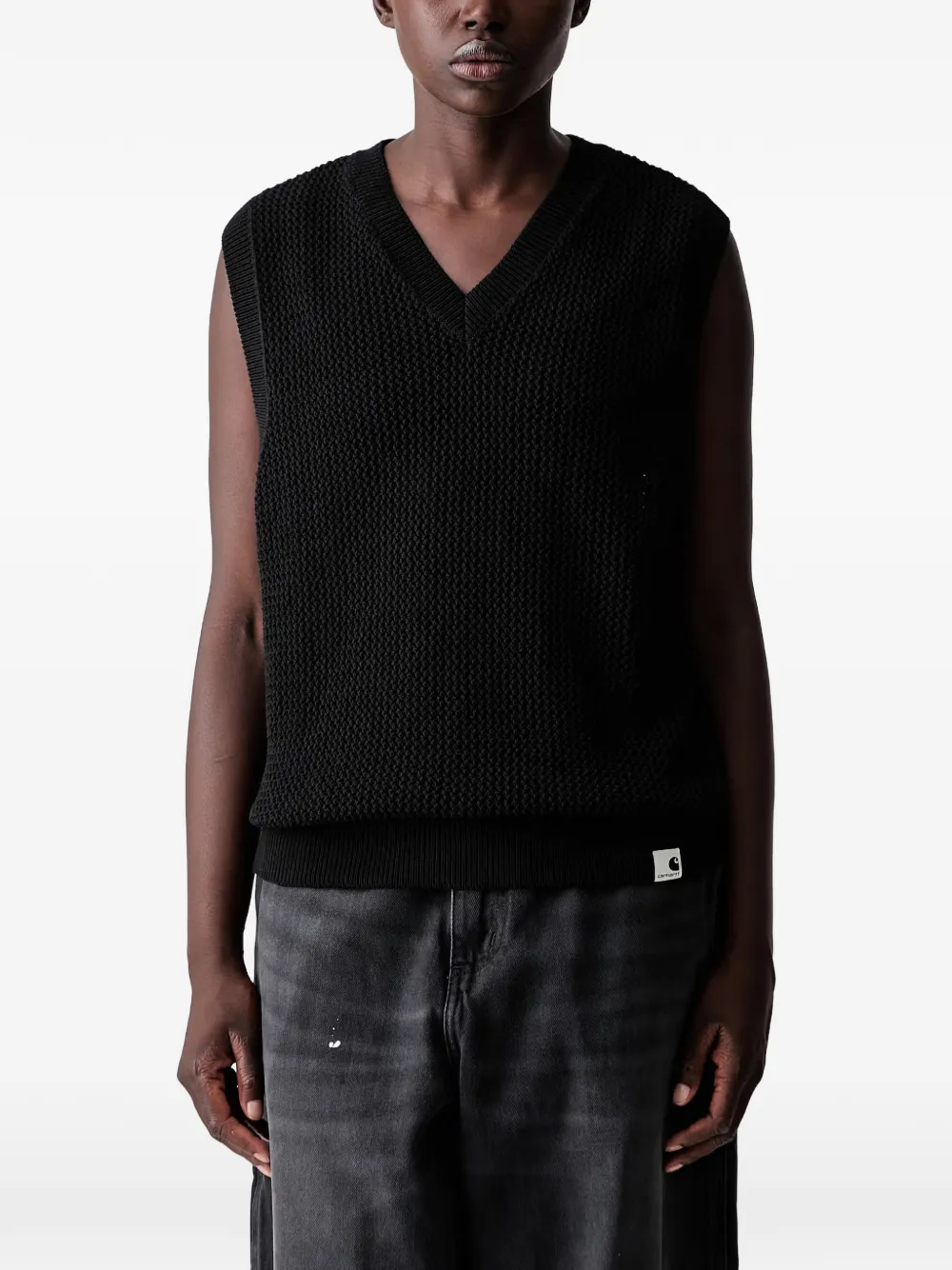 Carhartt WIP Stockton V-neck waffle-knit vest - Nero