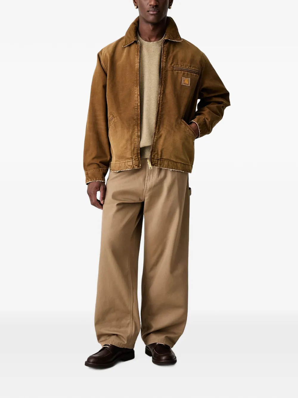 Carhartt WIP Caspian sweater met logo-patch Bruin