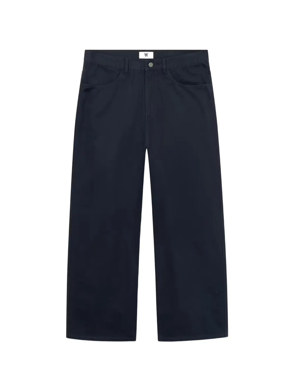 Wood Wood WWHarald Hose aus Baumwolle mit weitem Bein - Blau