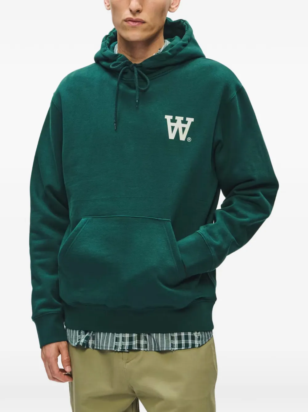 Wood WWCass hoodie met logo-print Groen