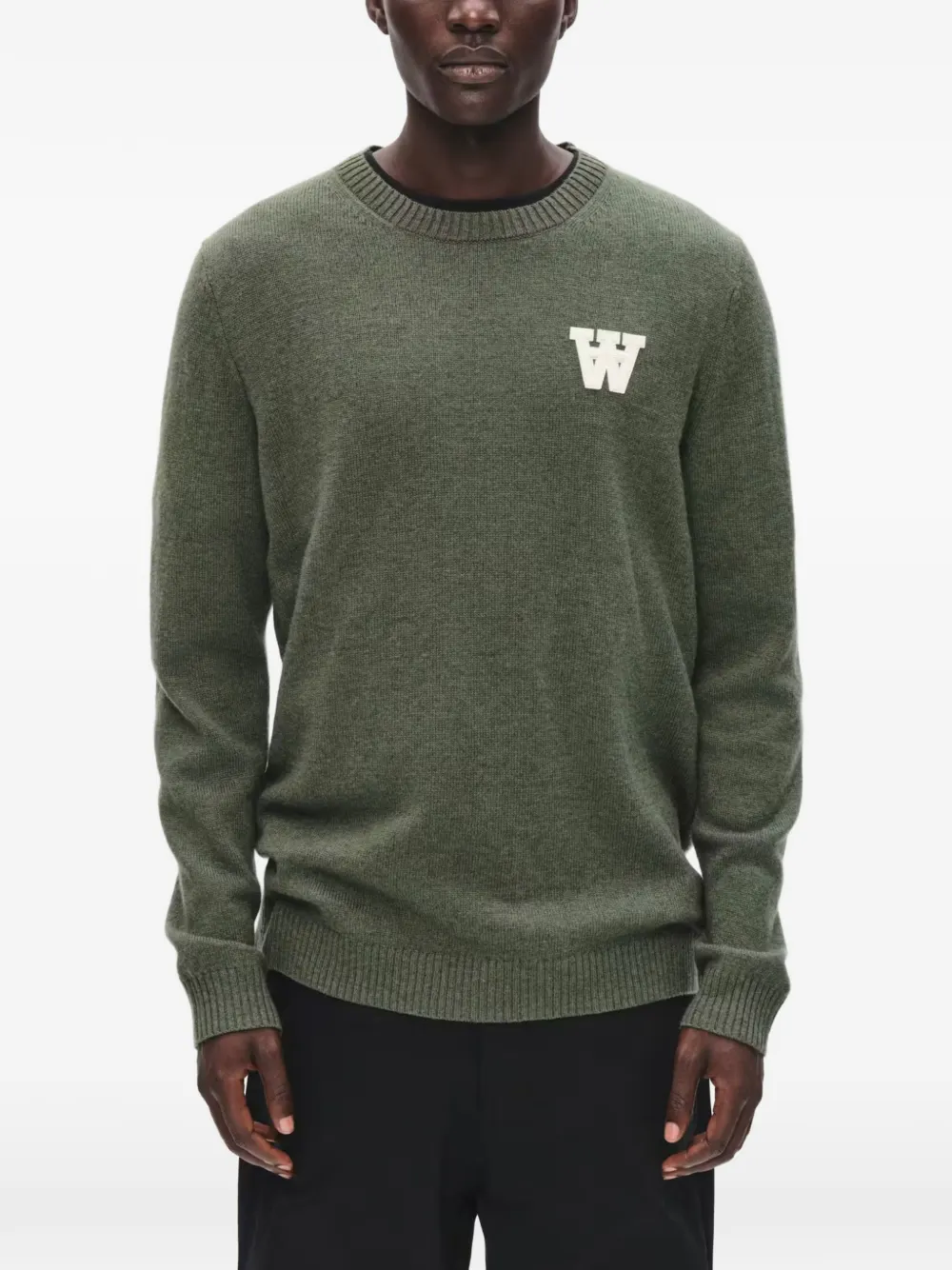 Wood WWTay trui met logo-patch Groen