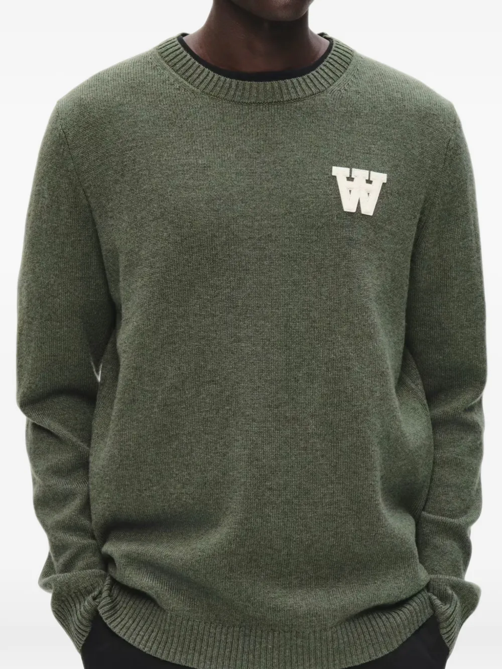 Wood WWTay trui met logo-patch Groen