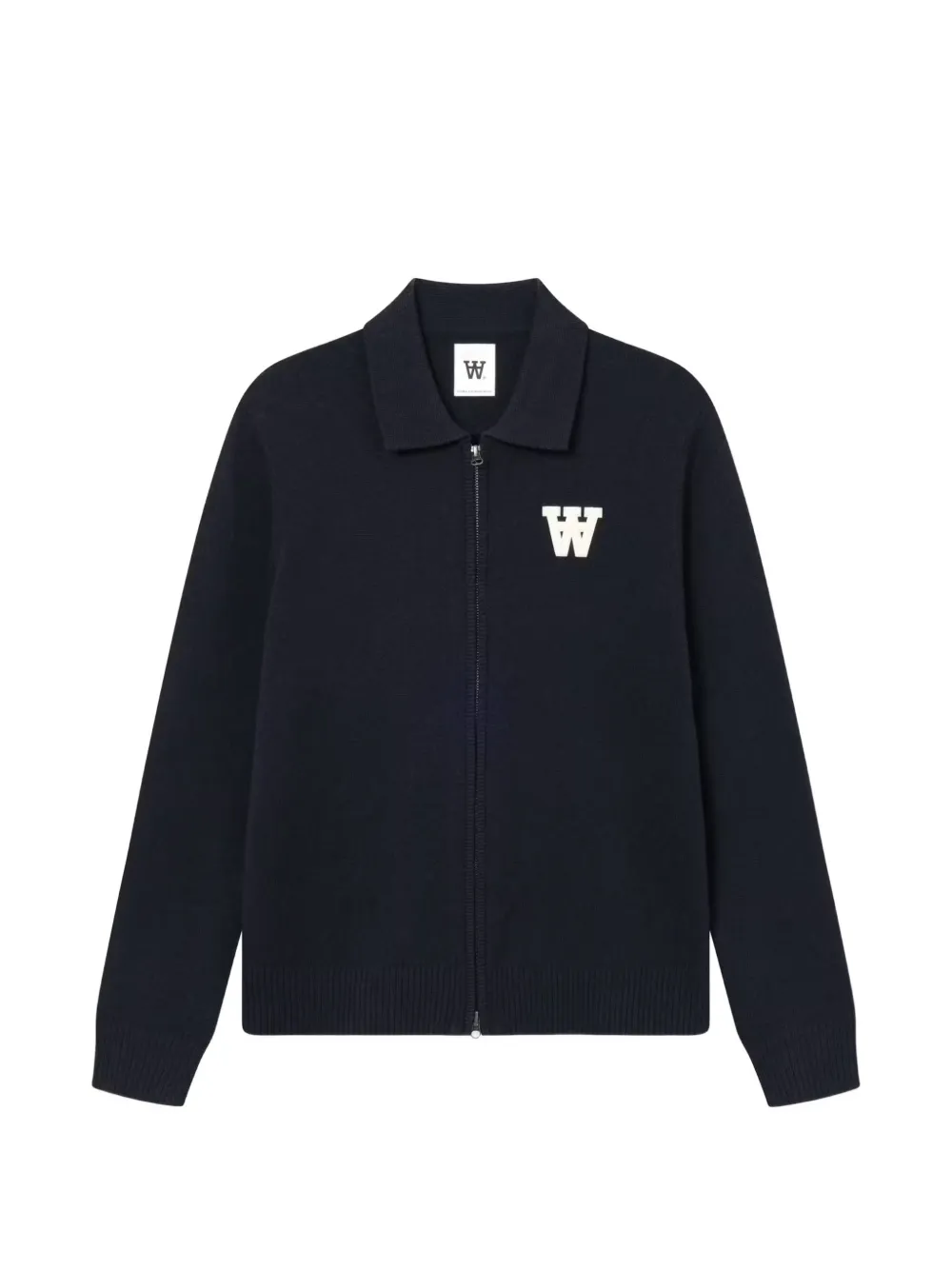 Wood Wood WWTay Cardigan mit Logo-Patch - Blau