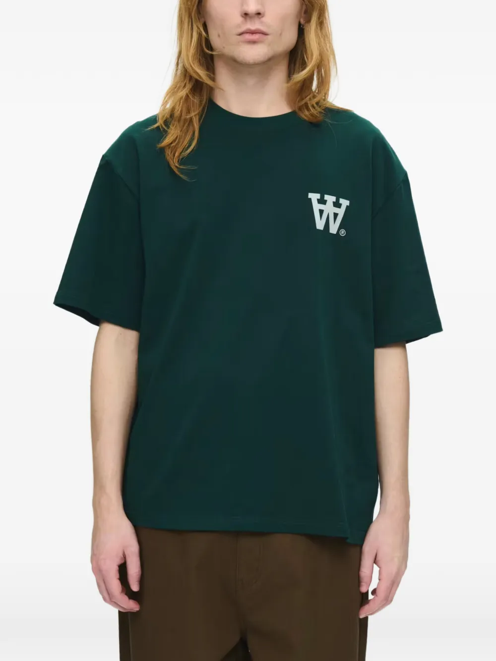 Wood WWLiam T-shirt met logoprint Groen