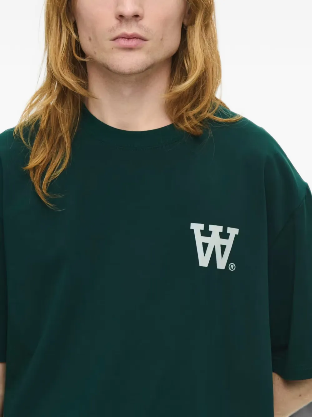 Wood WWLiam T-shirt met logoprint Groen