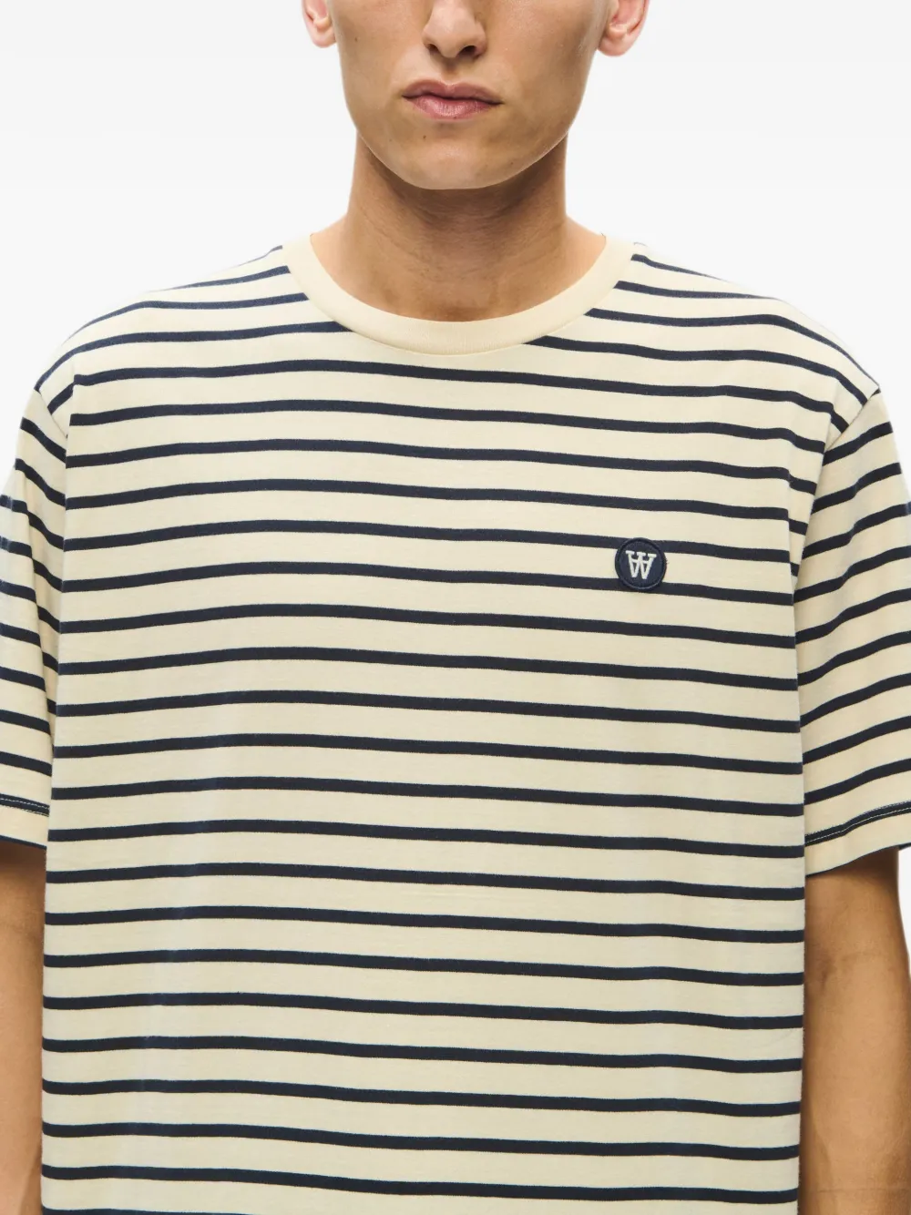 Wood T-shirt met logopatch Wit