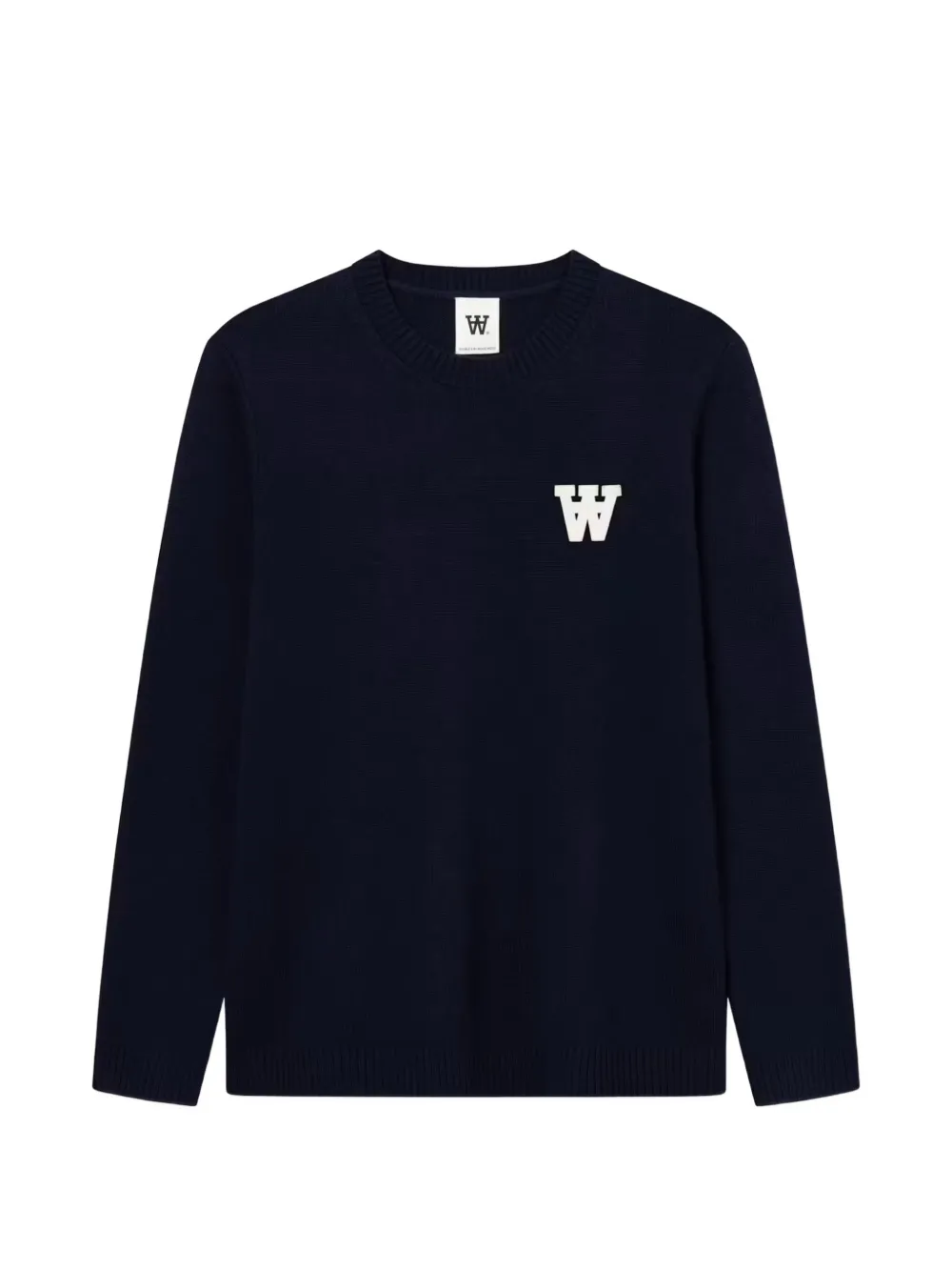 Wood Wood pull WWTay à col rond et patch logo - Bleu Wood Wood pull WWTay à col rond et patch logo - Bleu