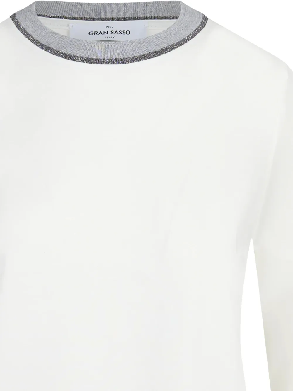 Gran Sasso contrast-trim long-sleeve sweater Wit