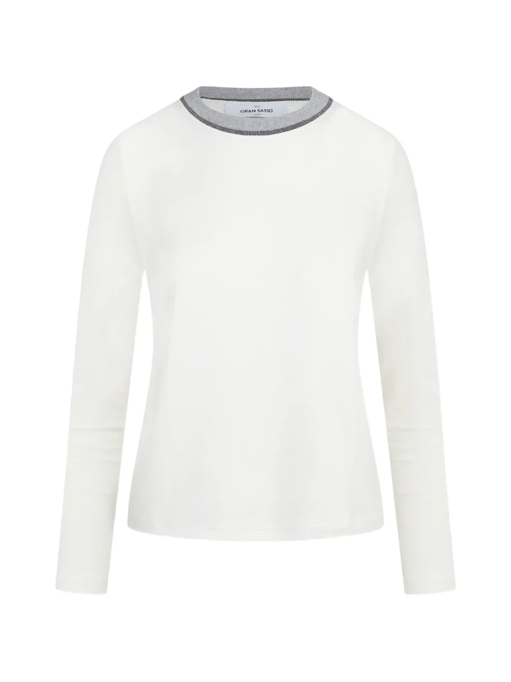 Gran Sasso contrast-trim long-sleeve sweater - Weiß