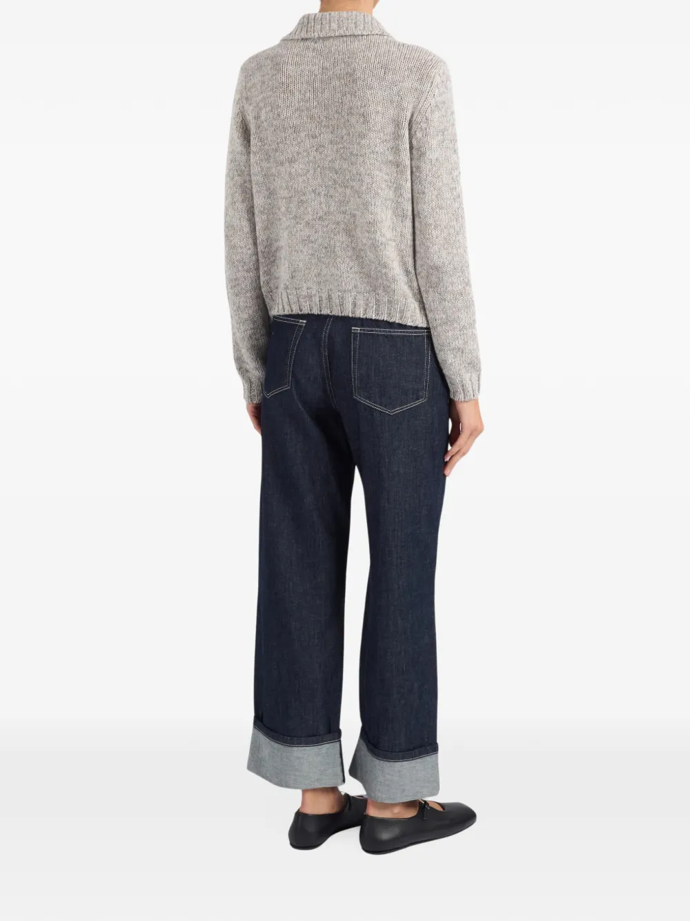 Gran Sasso double-breasted ribbed-knit cardigan Beige