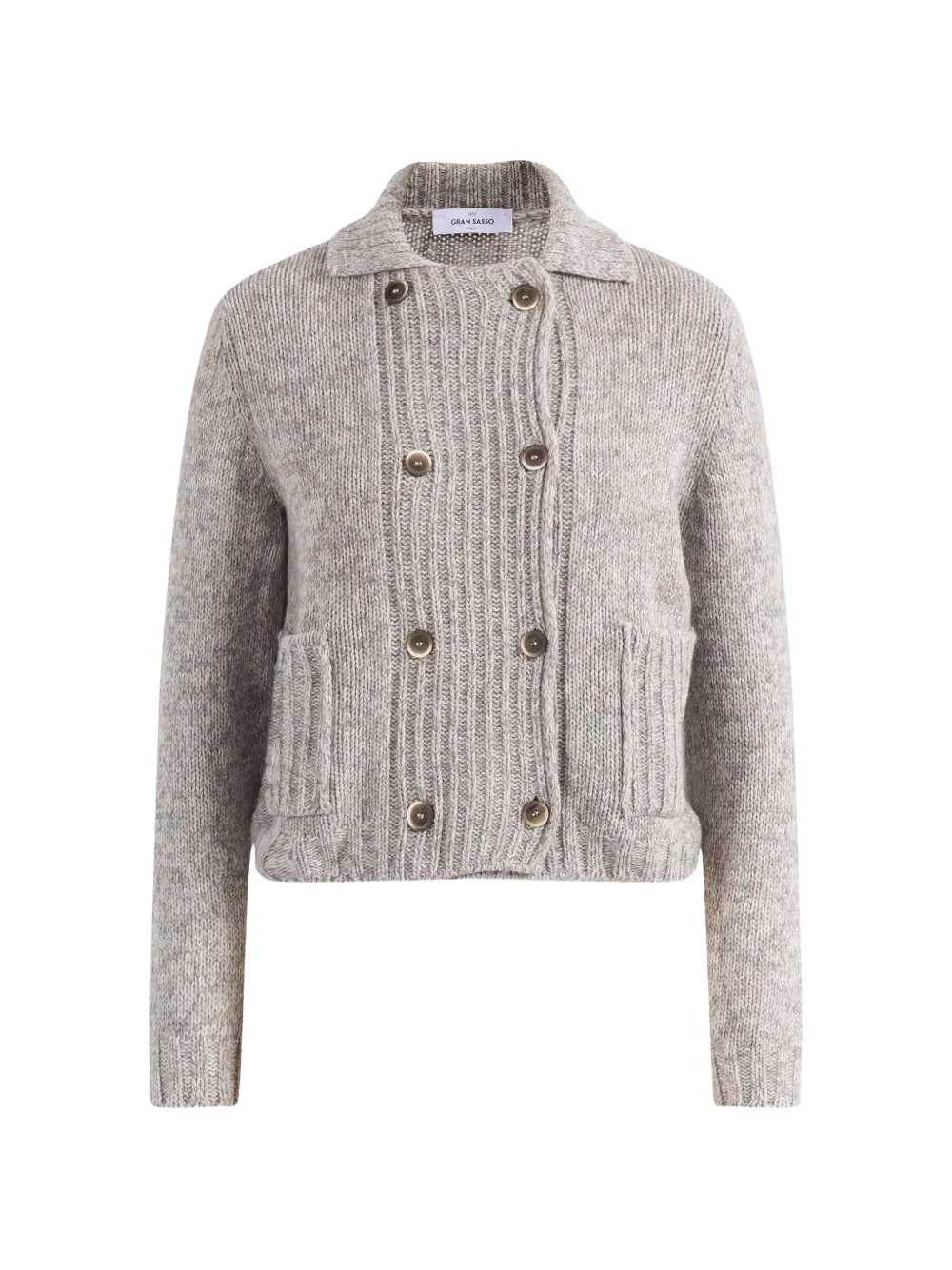 Gran Sasso double-breasted ribbed-knit cardigan - Toni neutri