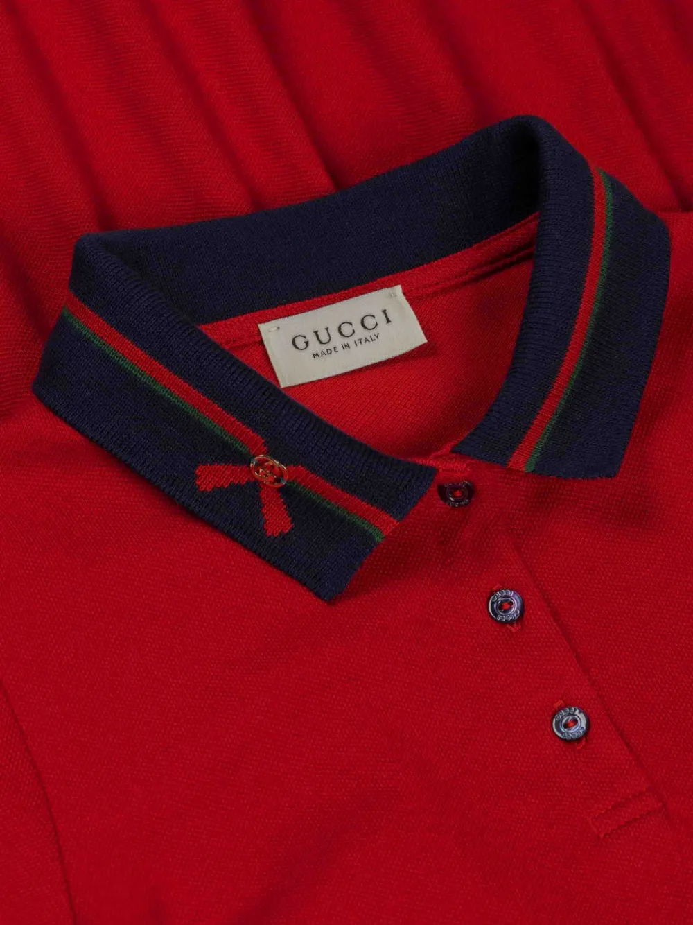 Gucci Kids Jurk met Web-streep en ruches Rood