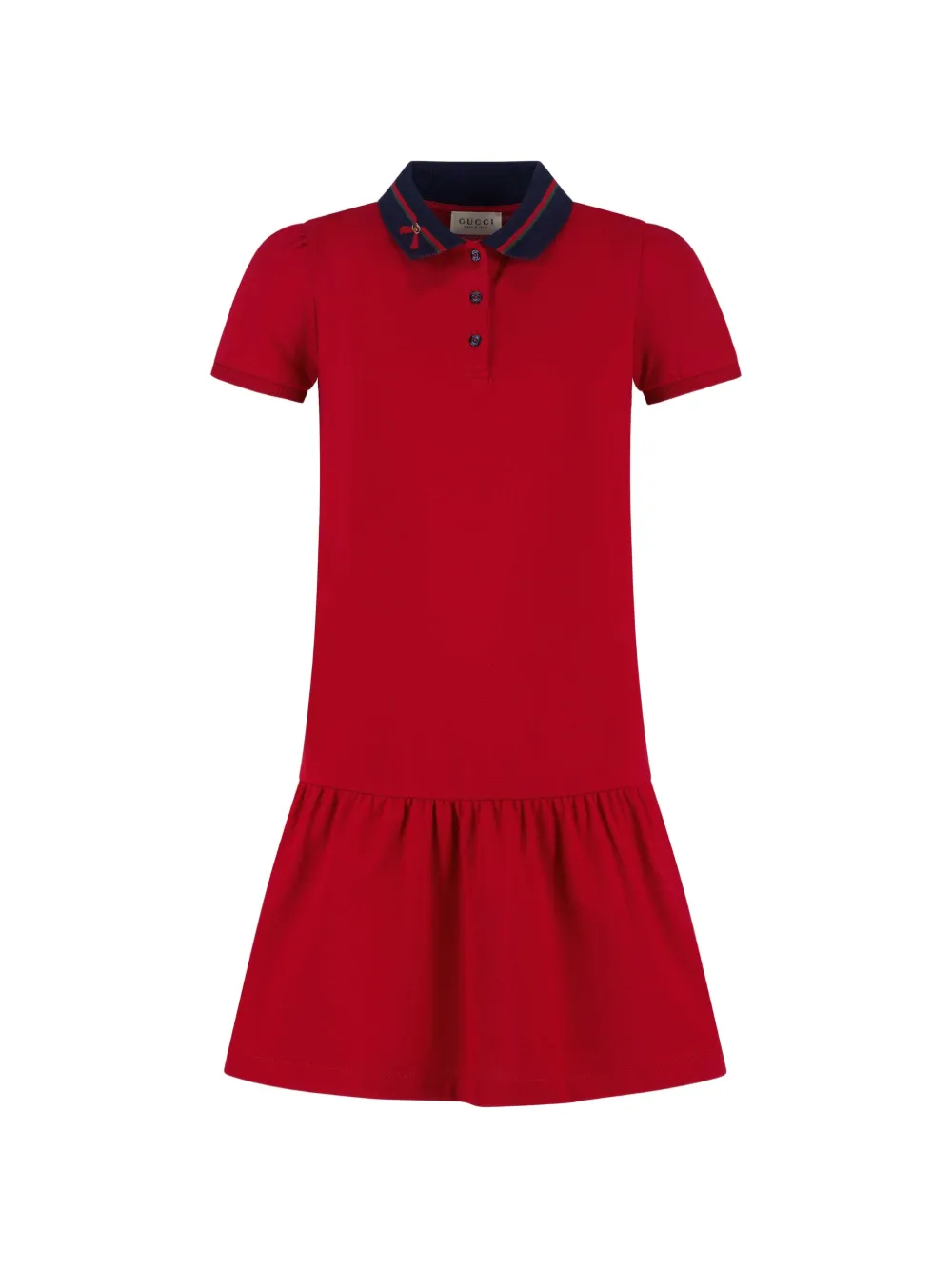 Gucci Kids Gerüschtes Kleid mit Webstreifen - Rot