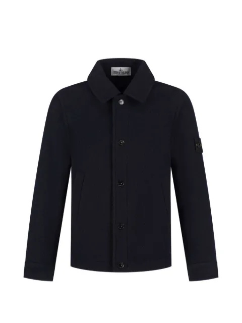 Stone Island Junior logo-patch button-up jacket