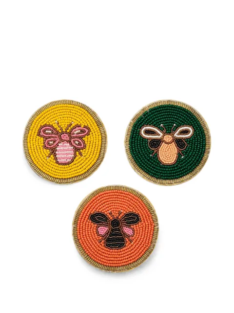 CU I SEEYOU set de tres posavasos con cuentas