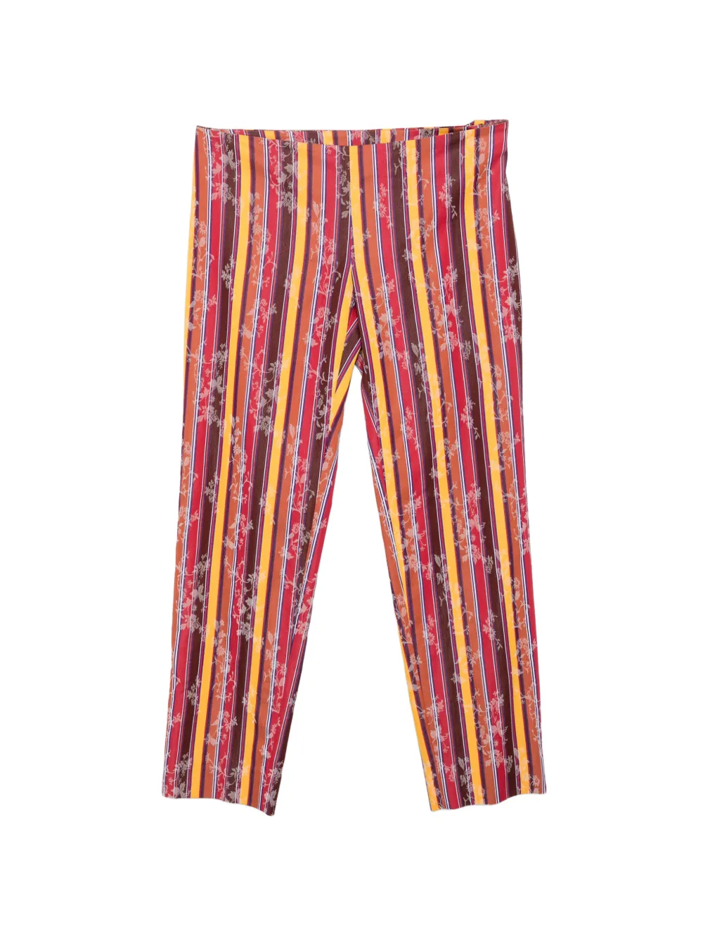 Romeo Gigli Pre-Owned pantalon rayé à imprimé floral (années 1990) - Rouge Romeo Gigli Pre-Owned pantalon rayé à imprimé floral (années 1990) - Rouge