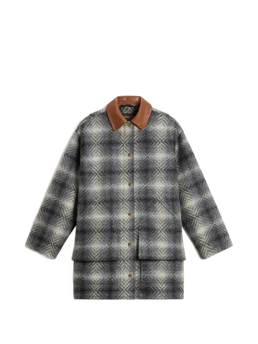 Woolrich Cappotto in lana a quadri - Grigio