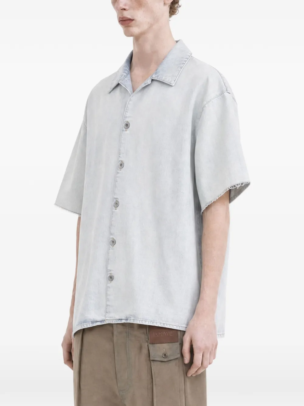 LOEWE Denim overhemd met korte mouwen Blauw
