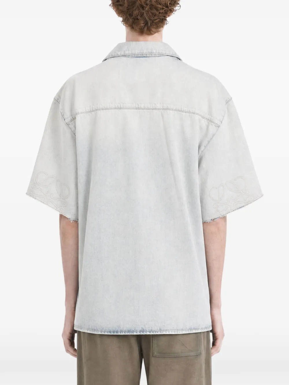 LOEWE Denim overhemd met korte mouwen Blauw