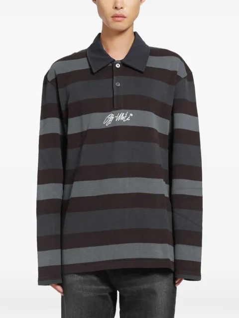 Off-White striped long-sleeve polo shirt