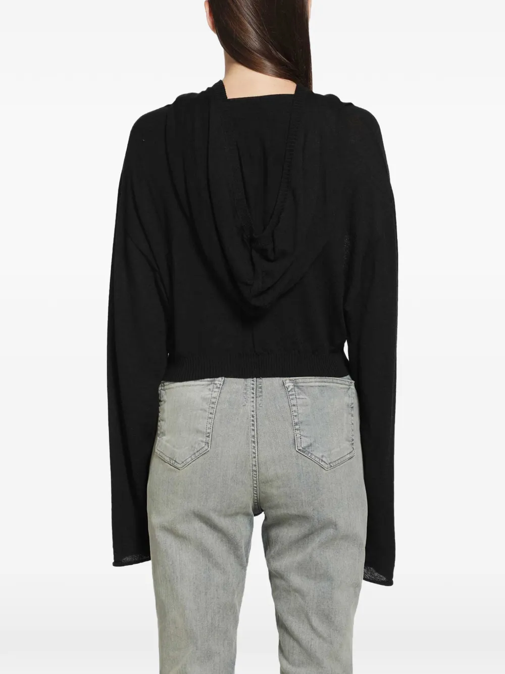 Rick Owens Cropped hoodie Zwart