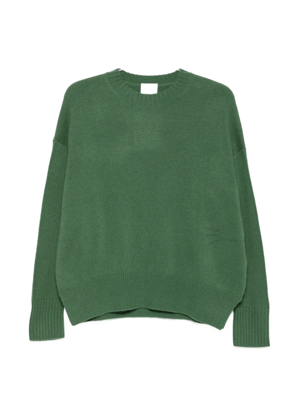 Allude ribbed-trim drop-shoulder sweater - Grün