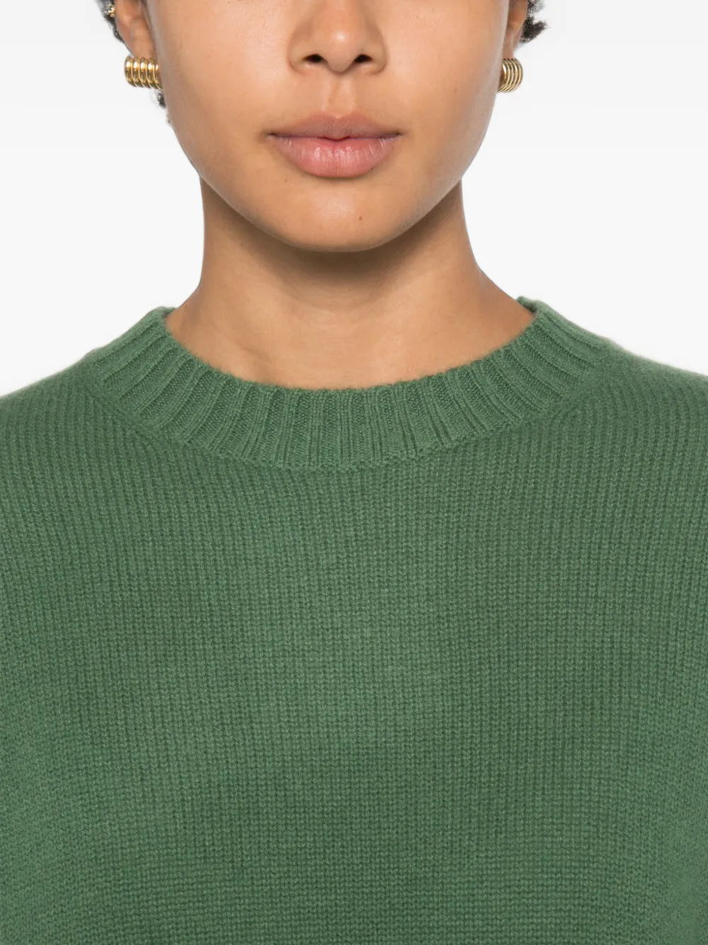 Allude Trui met verlaagde schouders en geribbelde afwerking Groen