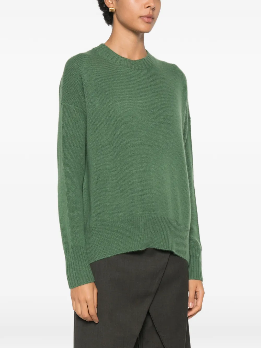 Allude Trui met verlaagde schouders en geribbelde afwerking Groen