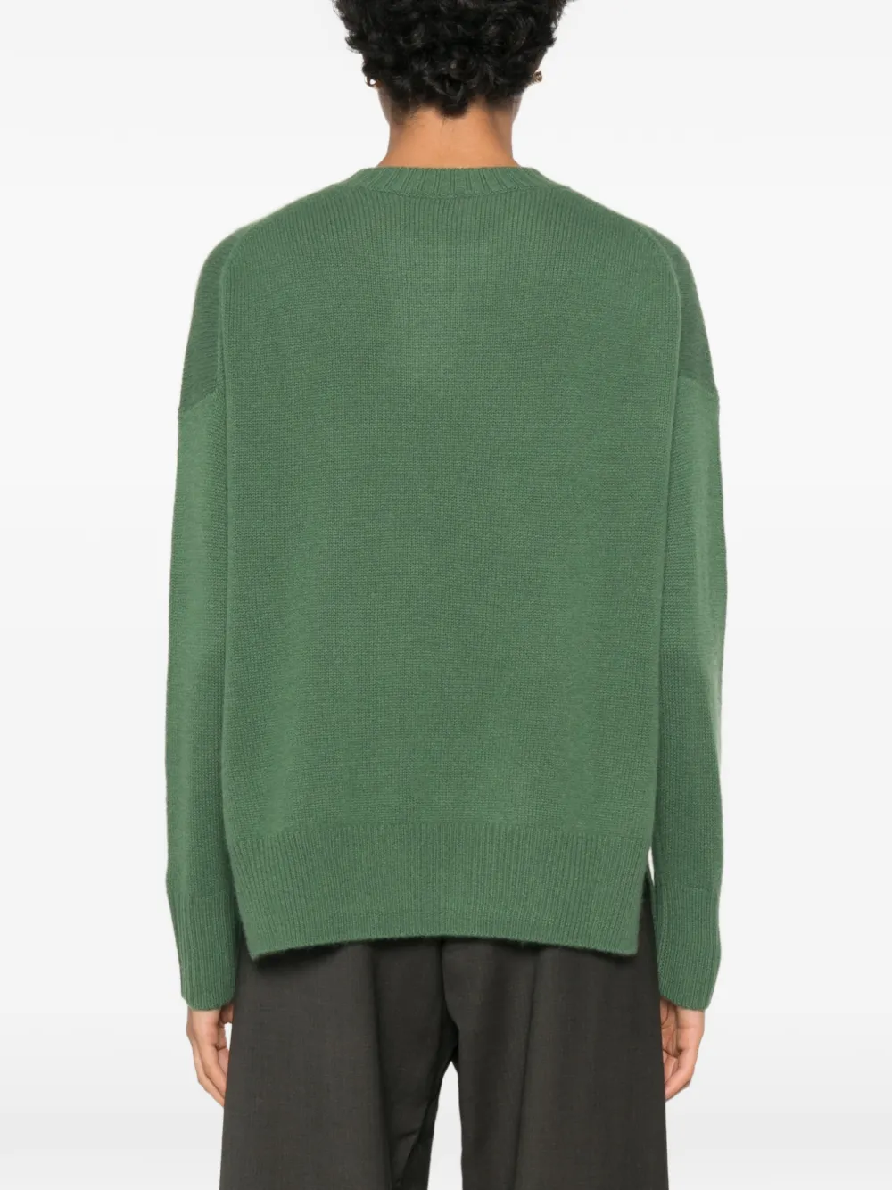 Allude Trui met verlaagde schouders en geribbelde afwerking Groen