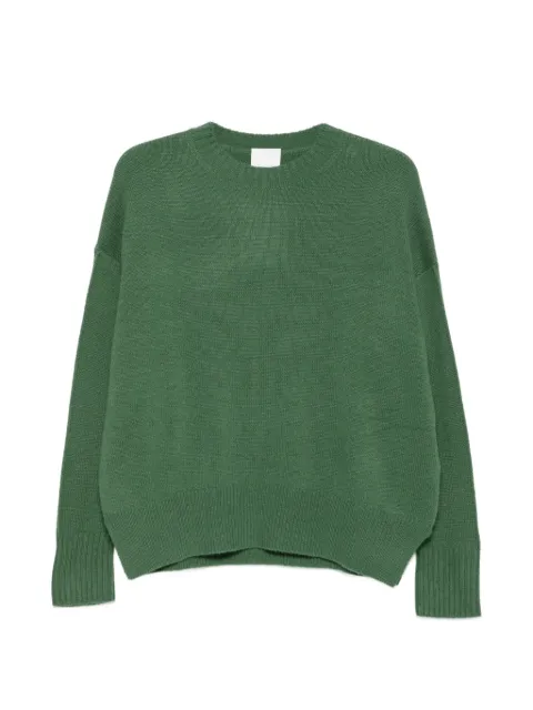 Allude ribbed-trim drop-shoulder sweater