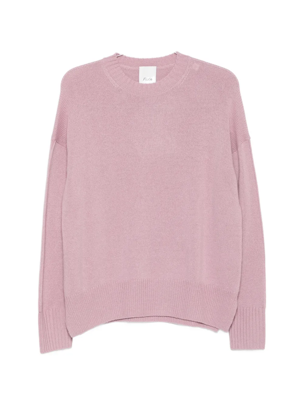 Allude Ribbed-knit Crew-neck Sweater In Pink