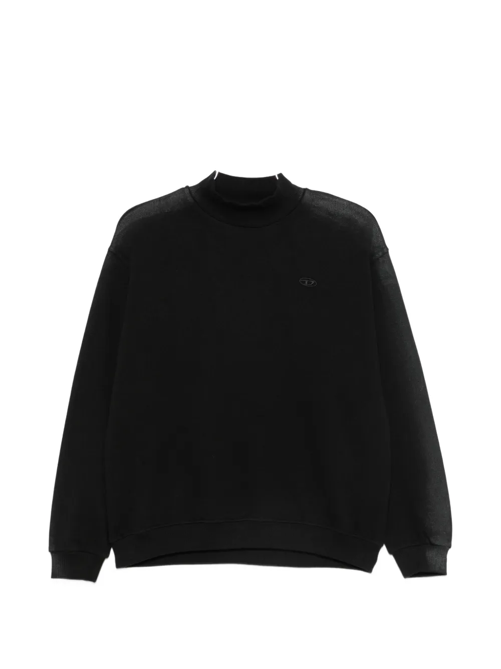 Diesel Kids logo-embroidered mock-neck sweater - Nero