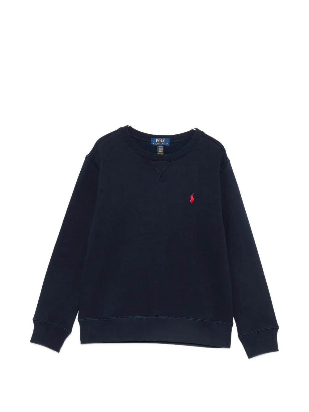 POLO RALPH LAUREN KIDS logo-embroidered crew neck sweatshirt - Blu