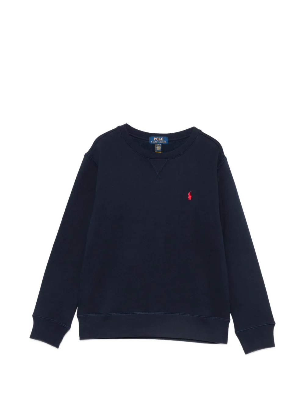 POLO RALPH LAUREN KIDS logo-embroidered crew neck sweatshirt - Blu