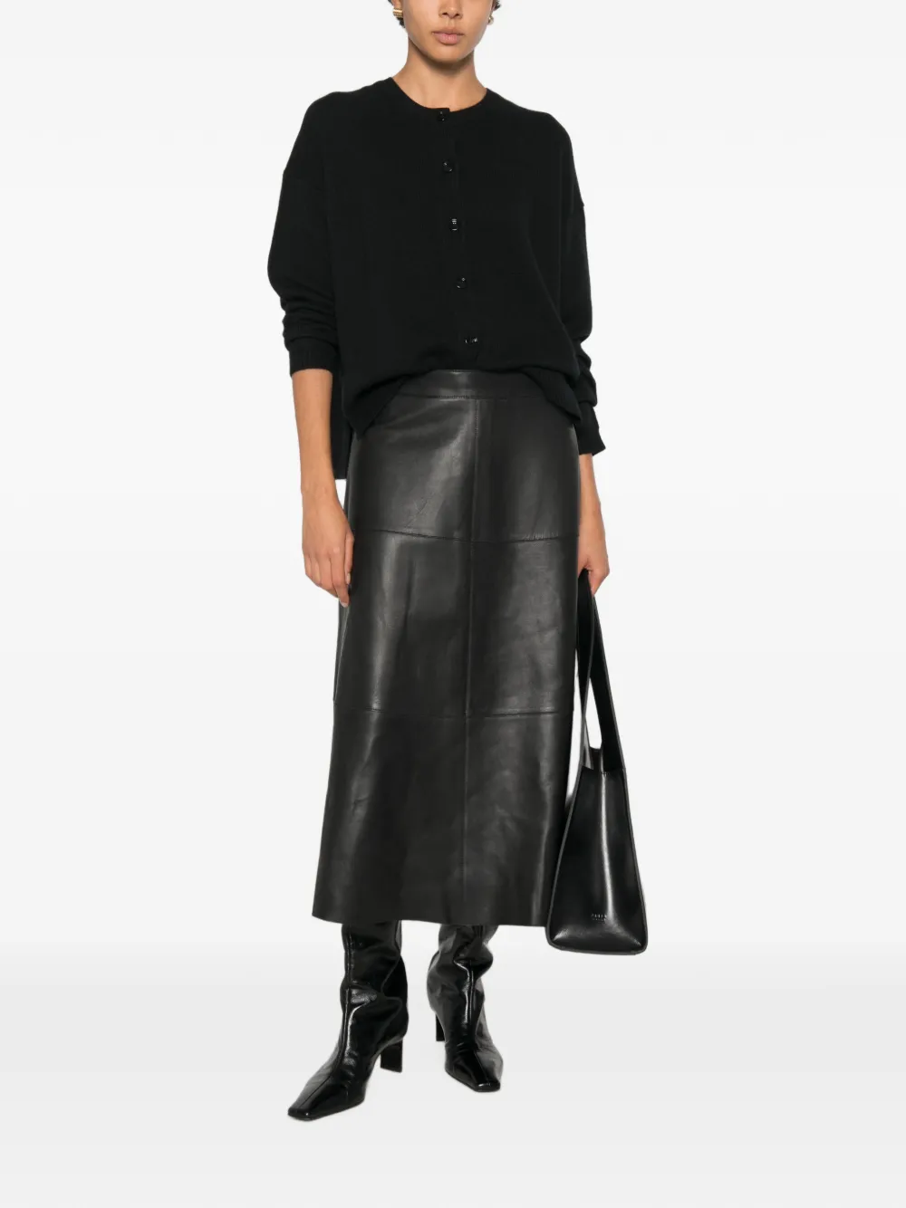 Allude Button-up vest Zwart