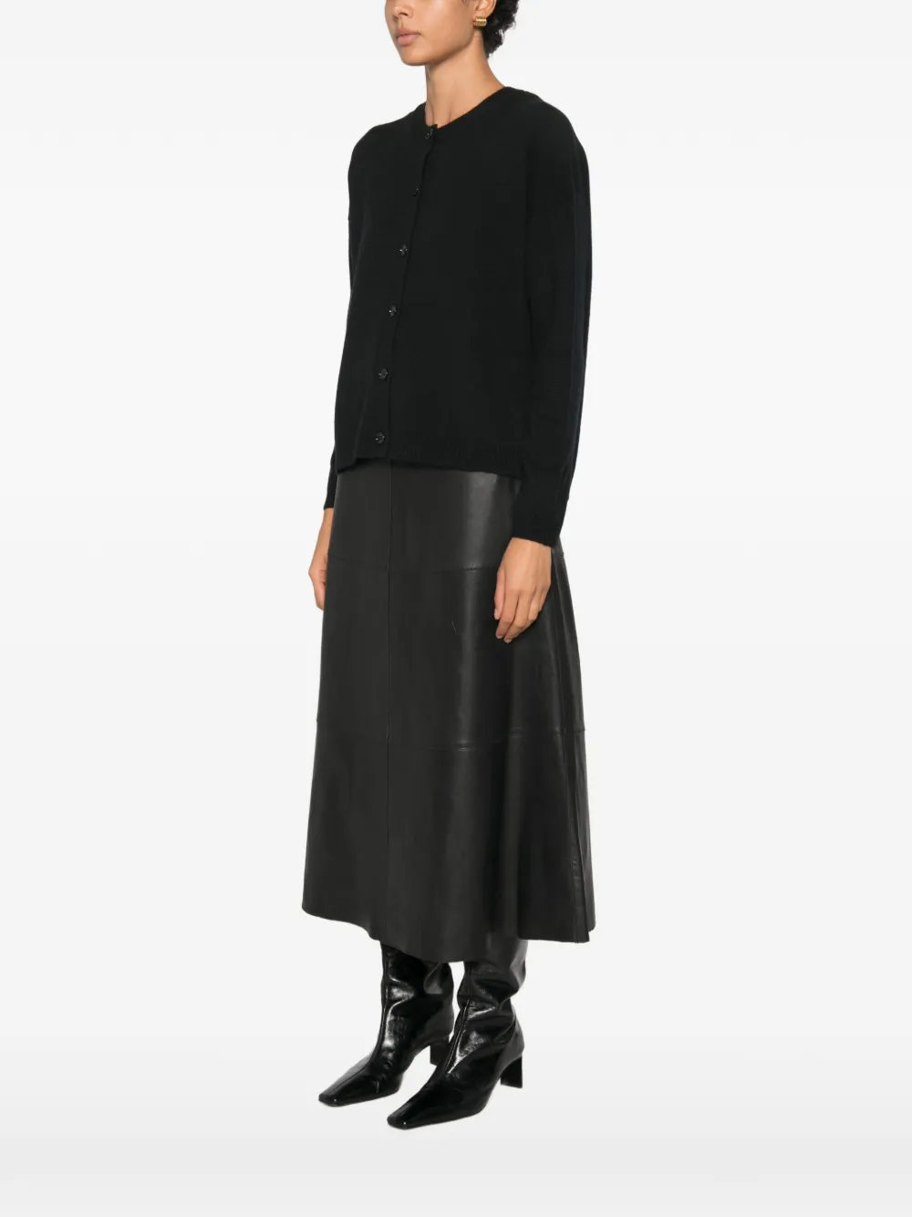 Allude Button-up vest Zwart