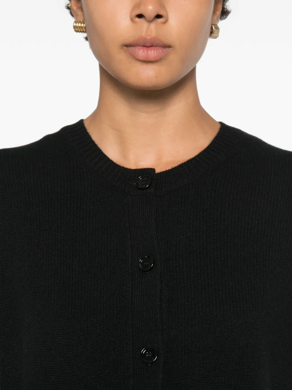 Allude Button-up vest Zwart