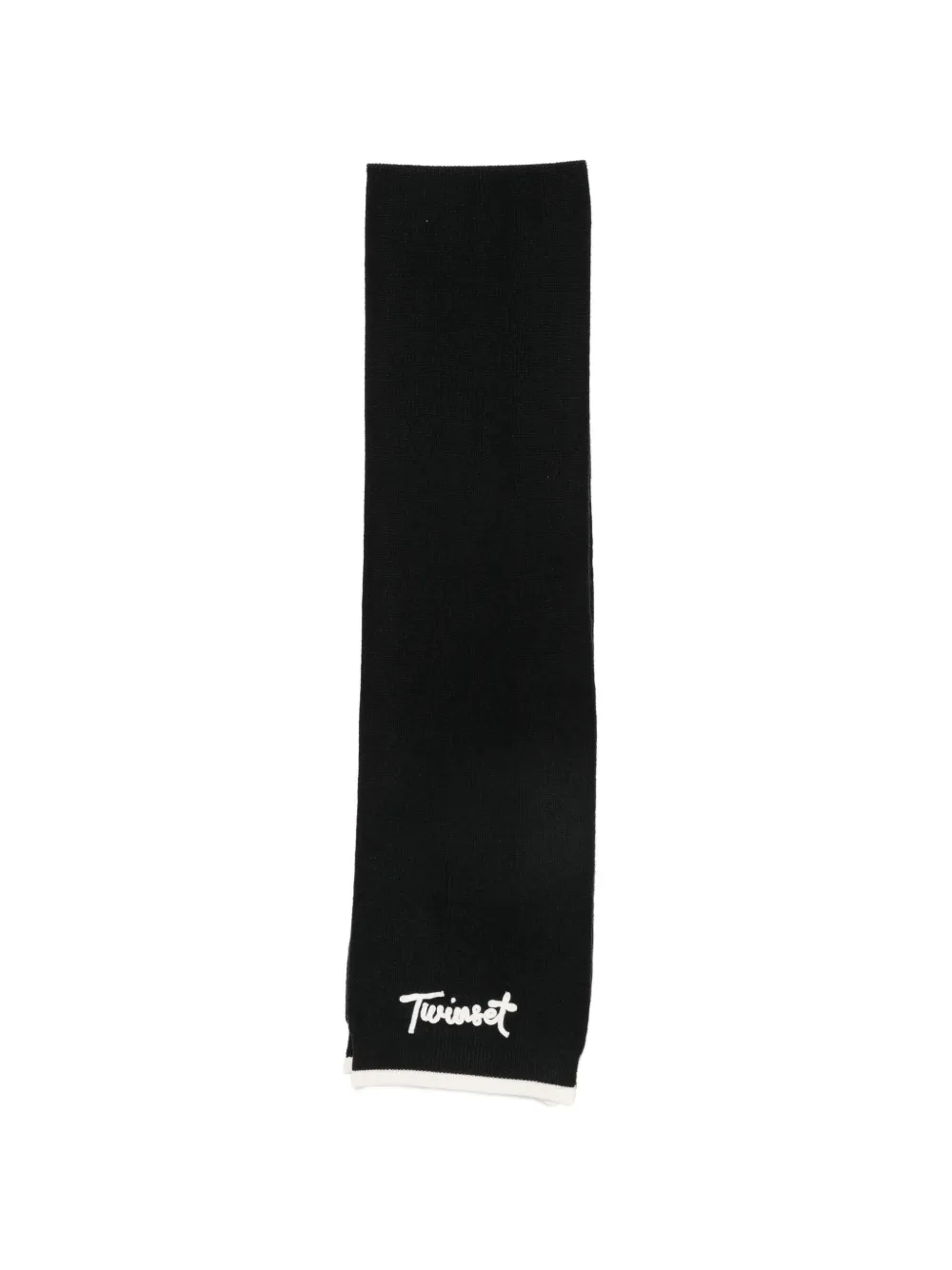 TWINSET Kids Sciarpa con logo ricamato - Nero