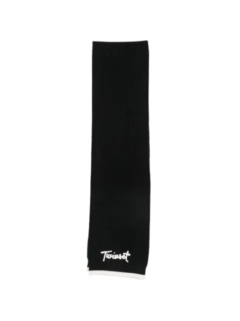 TWINSET Kids logo-embroidered knitted scarf
