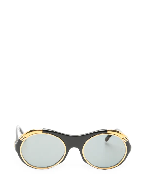 Cartier 1991 Diabolo Round-frame Sunglasses in Black