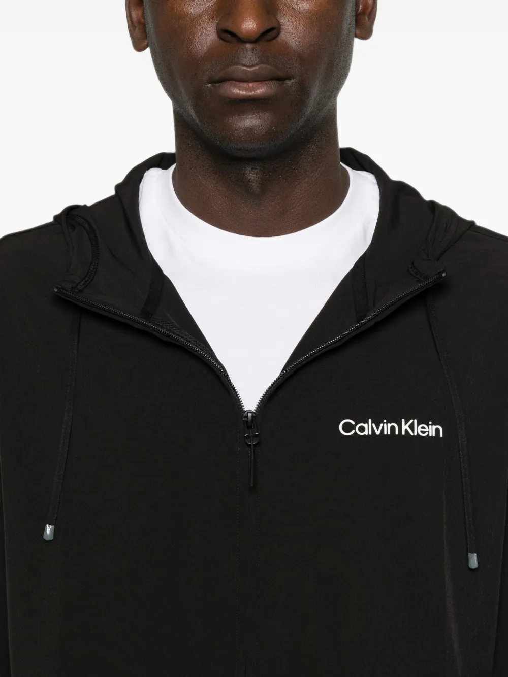 Calvin Klein Jack met capuchon en rits Zwart